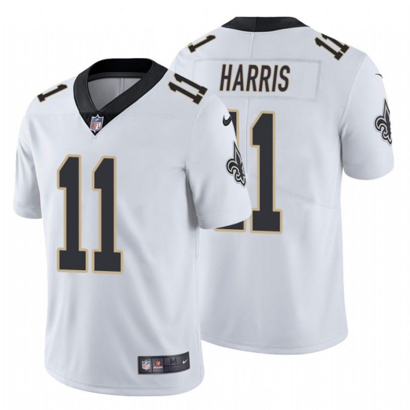 Men New Orleans Saints #11 Deonte Harris Nike White Vapor Limited NFL Jersey